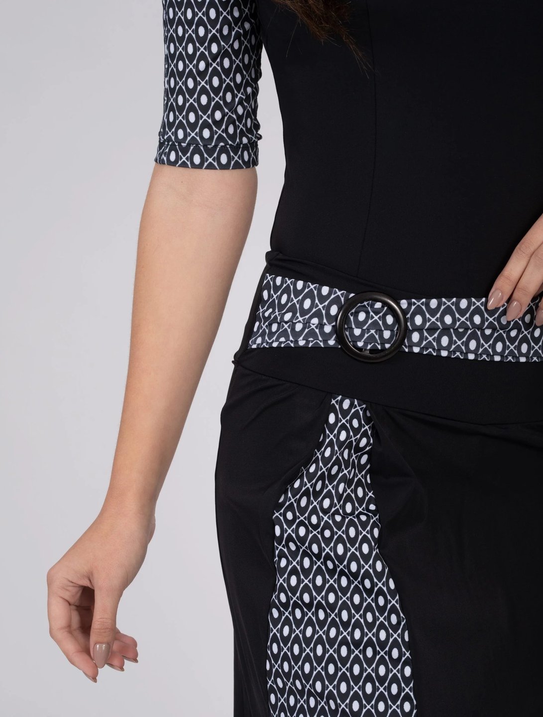 Black and White Buckle Swim Set - Thumbnail 4