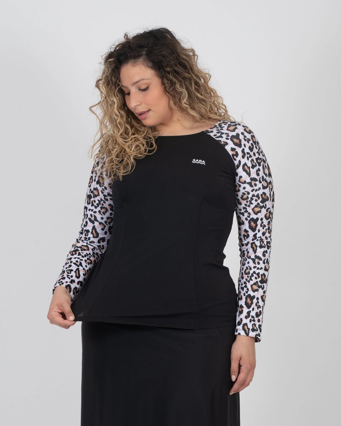 שיק צנוע ארוך מנומר - Thumbnail 5