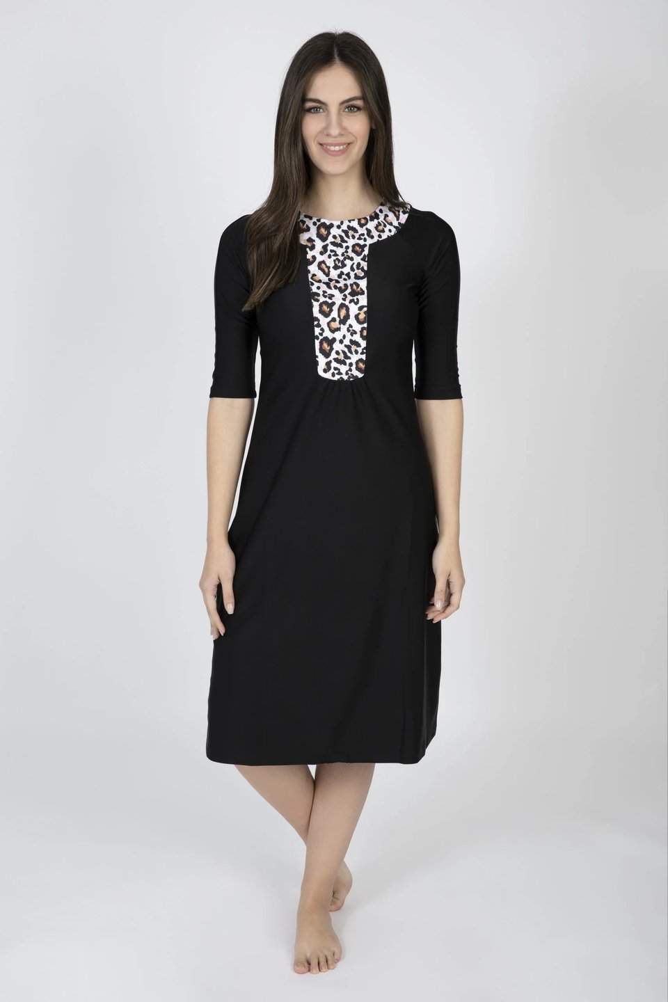 אתני שחור עם מנומר ורוד