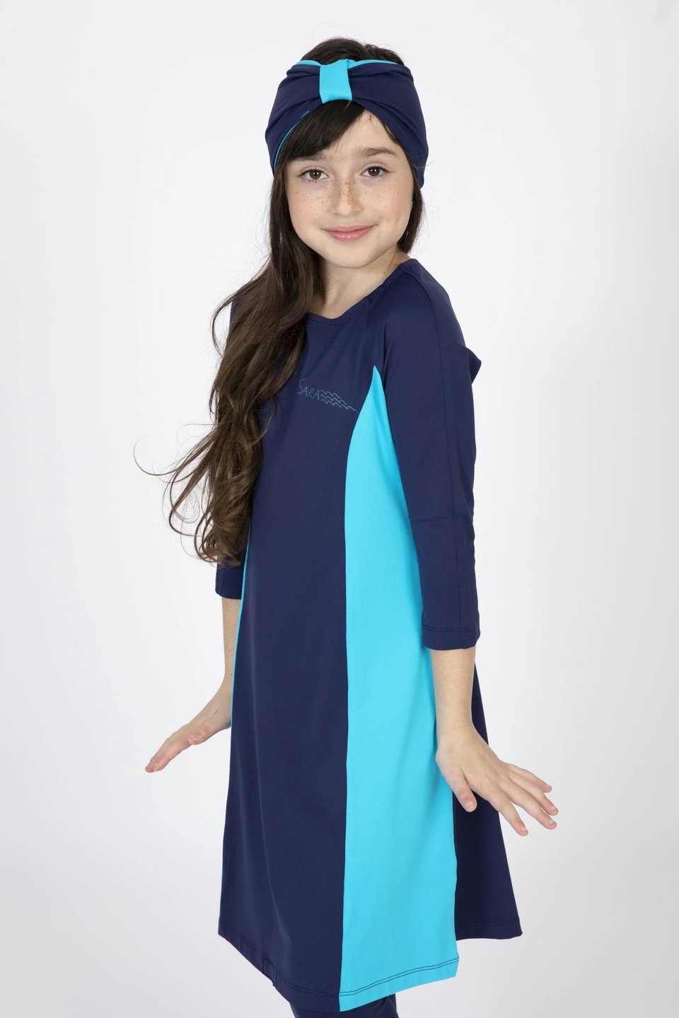 טוניקה ילדות כחול ותכלת - Thumbnail 4