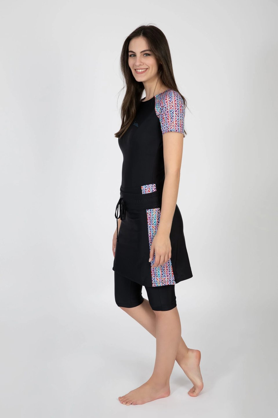 סט שחייה שלושה חלקים קצר ויטראז צבעוני alternate view