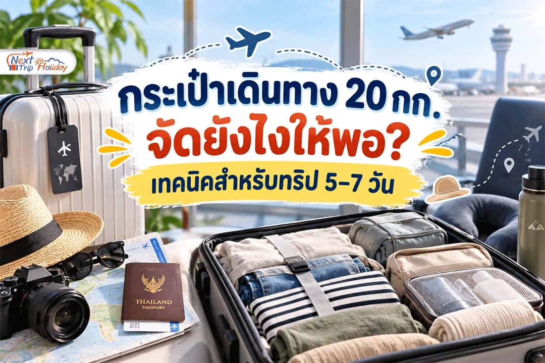 กระเป๋าเดินทาง 20 กก. จัดยังไงให้พอ? เทคนิคสำหรับทริป 5–7 วัน