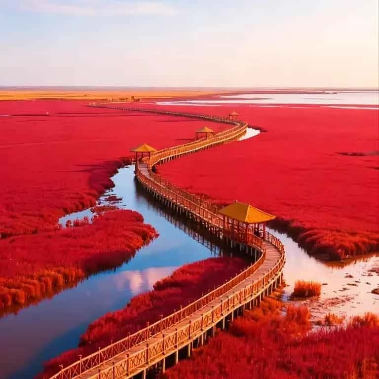 Panjin Red Beach เหลียวหนิง จีน