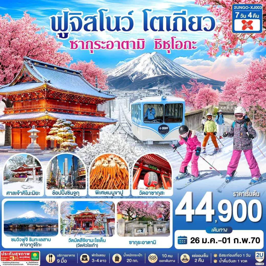 ทัวร์ญี่ปุ่น ซากุระอาตามิ ชิชุโอกะ ฟูจิสโนว โตเกียว ทะเลสาบคาวากูจิโกะ 7 วัน 4 คืน