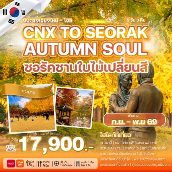 NT202605140-ทัวร์เกาหลีบินตรงเชียงใหม่ - โซล CHIANG MAI TO SEORAK AUTUMN SOUL-custom