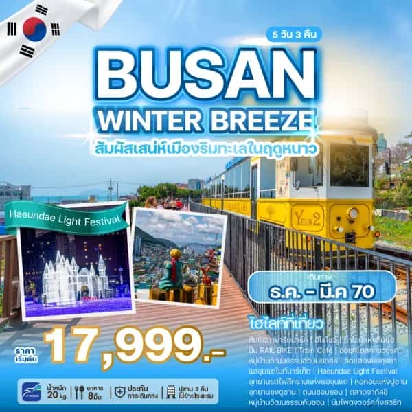 NT202609821- ทัวร์เกาหลี ปูซาน หมู่บ้านวัฒนธรรมฮวินนยออุล อุทยานรถไฟสีคราม 5 วัน 3 คืน-custom