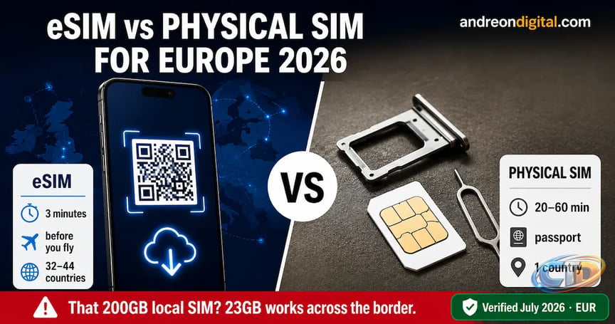eSIM vs Physical SIM for Europe 2026: The Real Comparison
