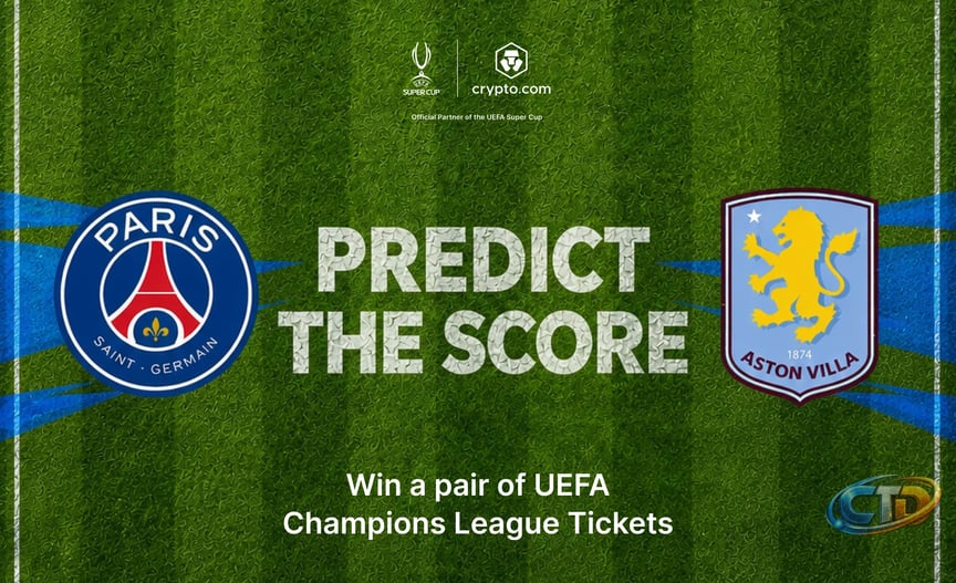 Correctly predict the final score of PSG vs. Aston Villa to win a pair of  UCL Matchday 1 tickets.