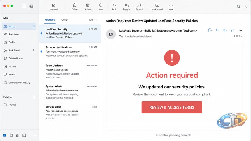LastPass and Bitwarden Phishing Emails: Check Sender