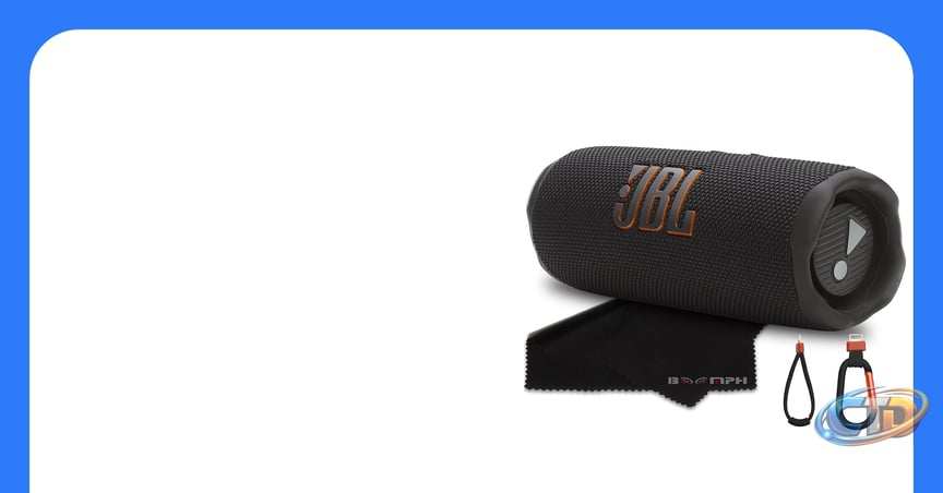 Amazon.com: JBL Flip 7 Portable Bluetooth Speaker, IP68 Waterproof,  Dustproof, Drop-Proof, PushLock System, AI Sound Boost, 16H Battery – Black  – Boomph's Comprehensive Ultimate Performance Cloth Solution