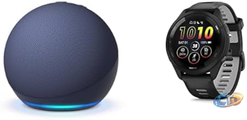 Garmin Forerunner 265 Music GPS Running Smartwatch with Amazon Echo Dot 5th  Gen (Blue) Combo, Save extra : Amazon.in: Electronics