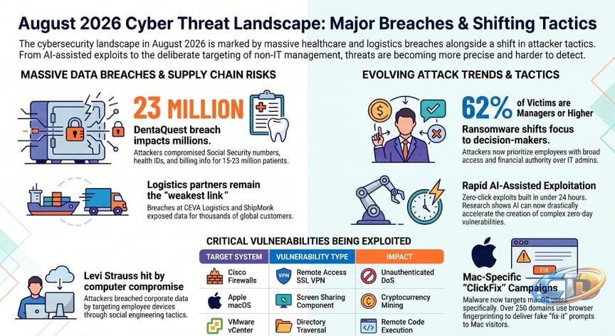 DentaQuest Data Breach, CEVA Customer Exposure, Levi Strauss Attack –  Cybersecurity News [August 10, 2026] | DuoCircle