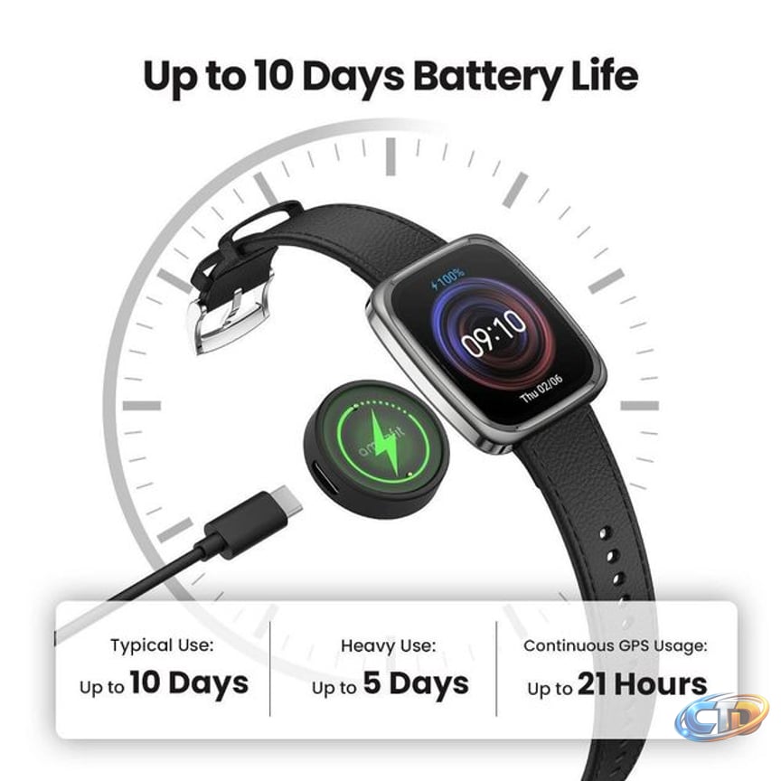 Amazfit Active 2 Square Smartwatch - Black Leather - Tanga