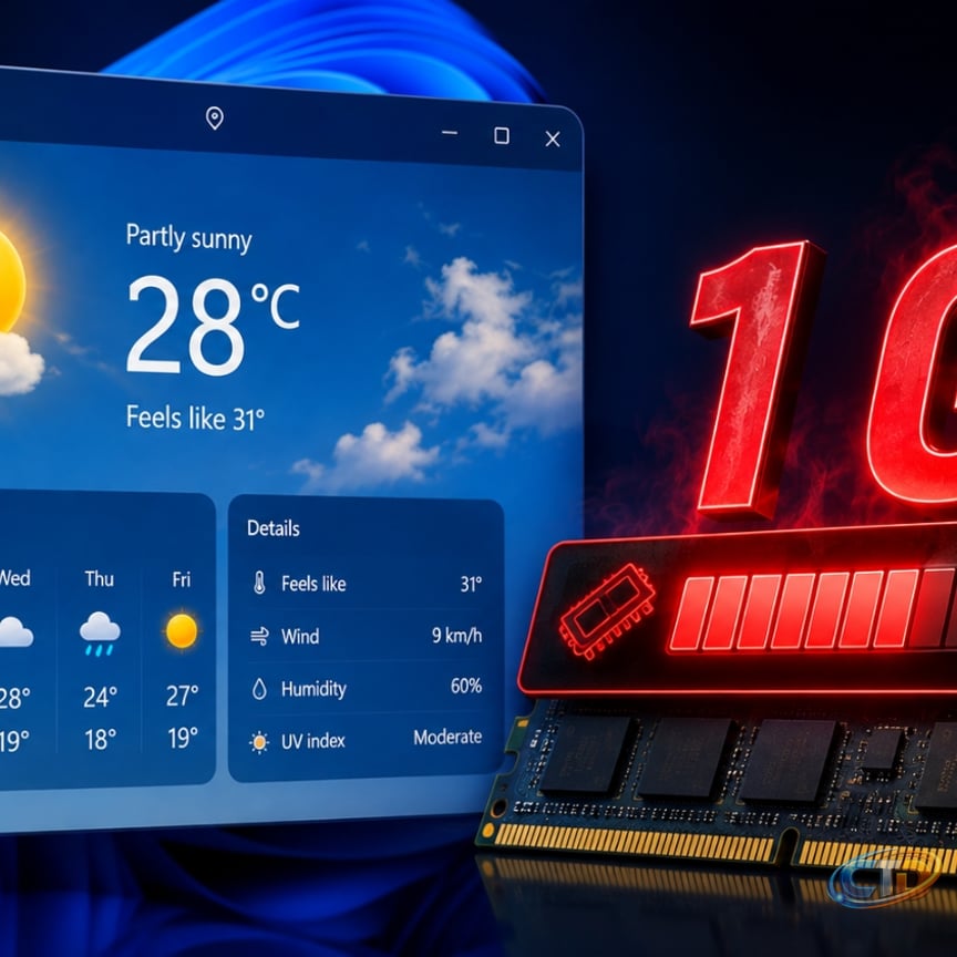 Windows 11 weather app uses more than 1GB RAM on its own