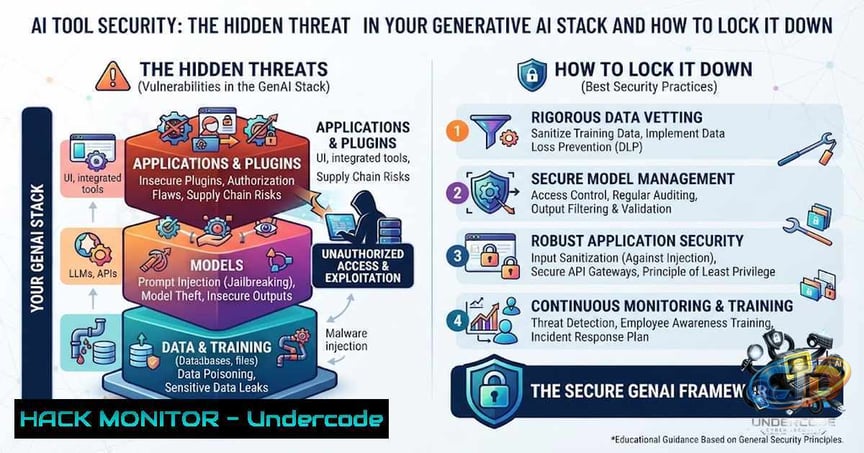 🚨 #AI Tool Security: The Hidden Threat in Your Generative #AI Stack and  How to Lock It Down + Video https://t.co/pDfq2S3eOY Educational Purposes!