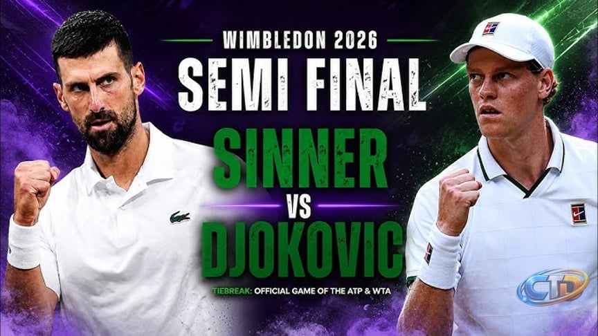 Live: Jannik Sinner Vs Novak Djokovic - Wimbledon 2026 Preview - Semi Final  - Official game ATP - YouTube