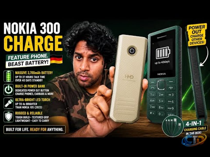 Nokia 300 Charge OFFICIAL! 🔥 Massive 3,700mAh Battery & Built-in Power Bank