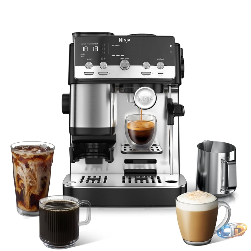 Amazon.com: Ninja Luxe Café Mini, Espresso Machine & Drip Coffee,  Stainless, ES301 | Built-in Burr Grinder, Precision Scale & Manual Steam  Wand, Lattes, Cappuccinos & More: Home & Kitchen