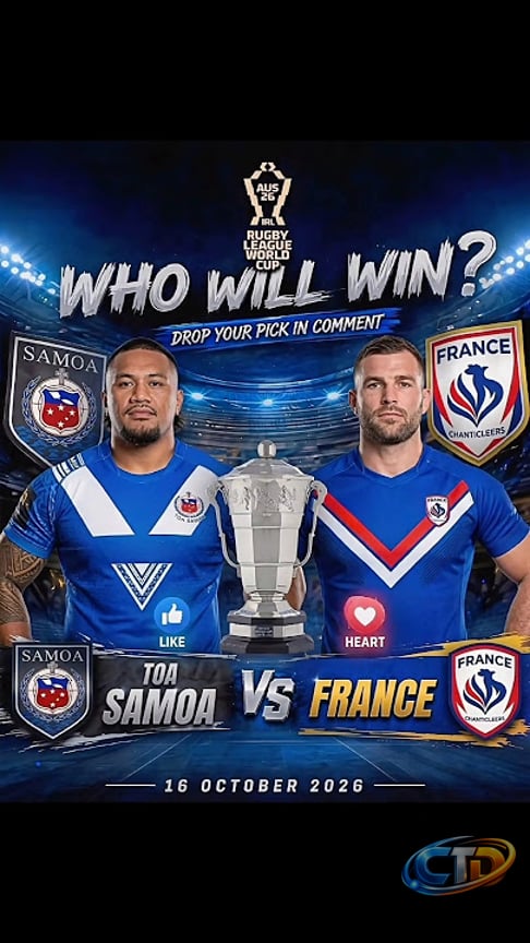 Toa Samoa VS France | Rugby League World Cup AUS 26 IRL