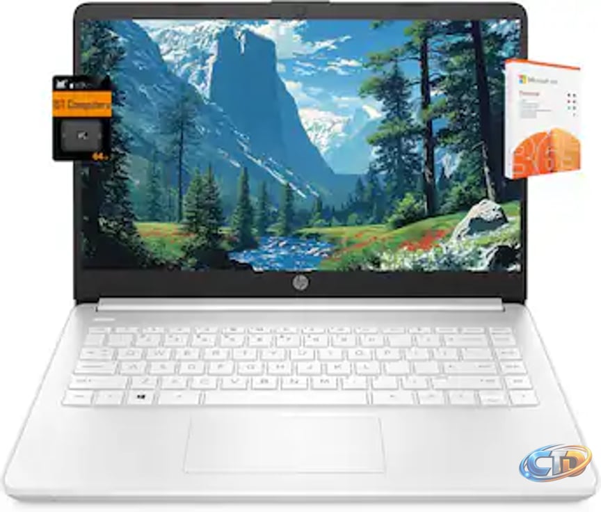 HP - 14" Laptop - Intel Celeron N4500 2021 - 4GB Memory - 128GB  Storage(64GB eMMC+64GB Card) - IST SD Card - Windows 11 - Snowflake White