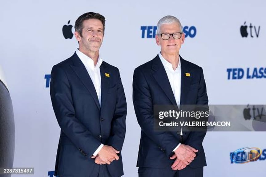 Apple SVP John Ternus and Apple CEO Tim Cook attend the premiere of... News  Photo - Getty Images