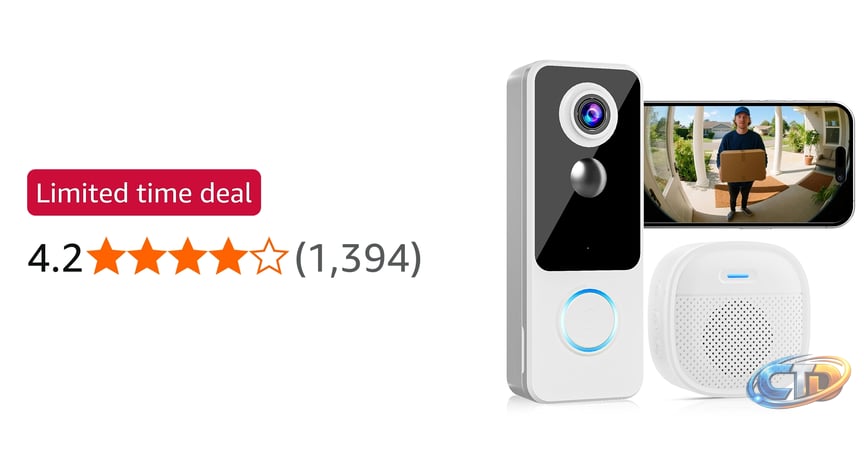 Wireless Doorbell Camera with Chime,2K HD Smart 2.4G WiFi Door Bell Cameras,Head-to-Toe  View, Battery Operated, PIR Motion Detection, 2-Way Audio, Night Vision, SD  Card/Cloud,Compatible with Alexa : Amazon.co.uk: DIY & Tools