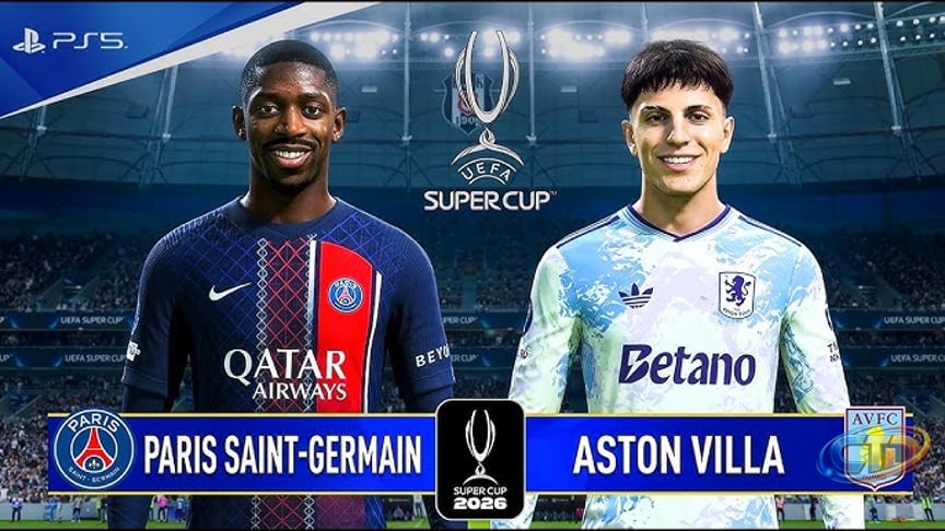 PSG vs. Aston Villa | UEFA Super Cup 2026 Match | Dembele, Kvaratskhelia,  Watkins, Garnacho