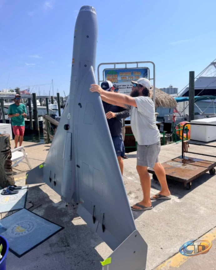 KATU News on X: "A Pensacola, Florida charter fishing group made an unusual  catch over the weekend - a large drone pulled from Gulf waters.  https://t.co/8gxm7O96sm The drone may be an MQM-172 -