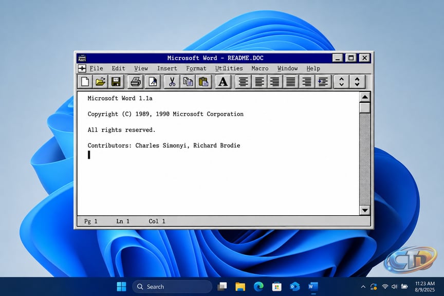 Microsoft Word 1.1a Runs Natively on Windows 11 on x64