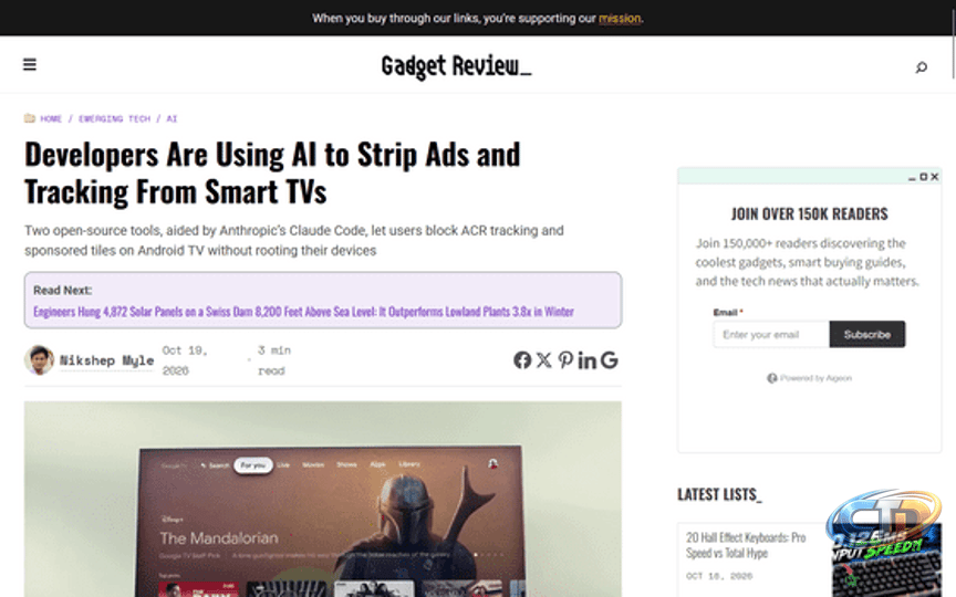 Developers are trying to use AI to remove ads and tracking from smart TVs.  - GIGAZINE