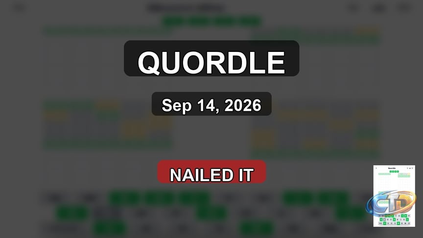 Quordle Answers Today - September 14, 2026