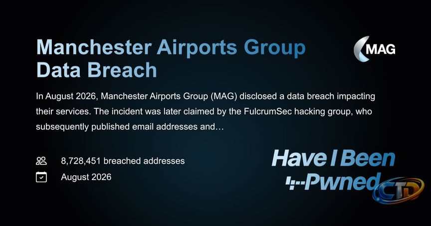Have I Been Pwned: Manchester Airports Group Data Breach