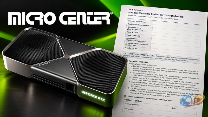 Buying RTX 5090 At Micro Center Reportedly Now Requires Paperwork,  Including A No-Export Declaration