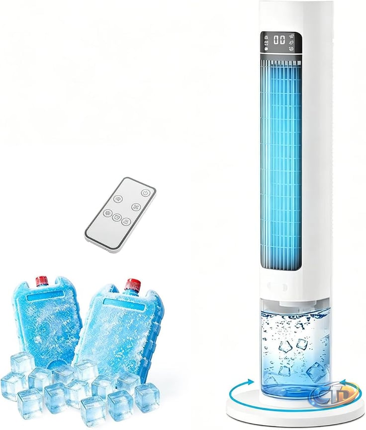 Amazon.com: AZOUTDOOR 3-IN-1 Evaporative Air Cooler, 41" Swamp Cooler with  Remote, 70° Oscillating Cooling Fans that Blow Cold Air, Portable Air  Conditioner for Bedroom, 3 Speeds 12H Timer, Water Tank & Ice