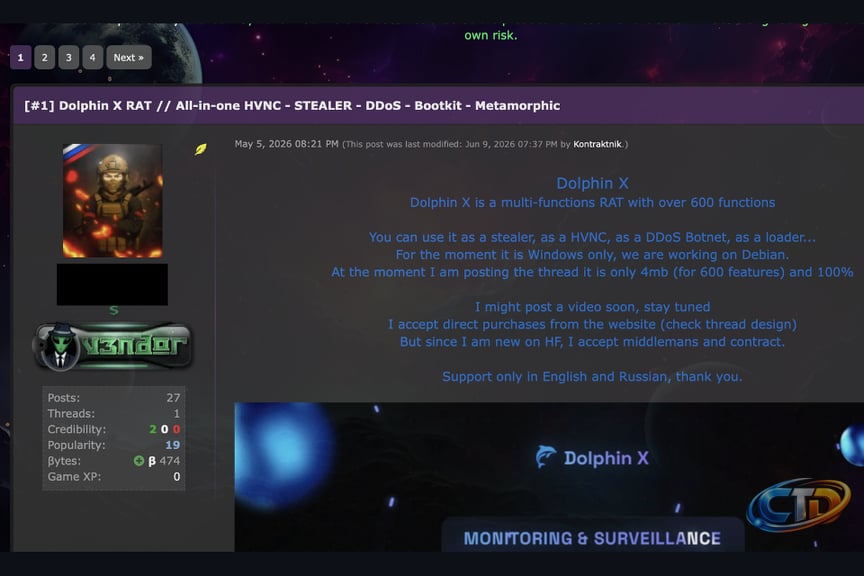Dolphin X Stealer Targets 300+ Apps and Profiles Users with AI