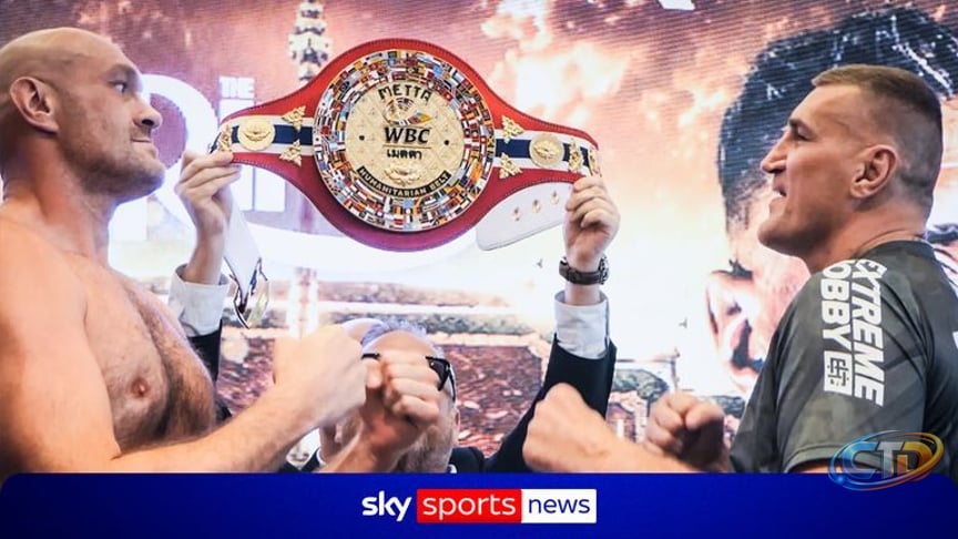 Tyson Fury has weighed in 26 pounds lighter than former world title  challenger Mariusz Wach ahead of their heavyweight showdown in Thailand