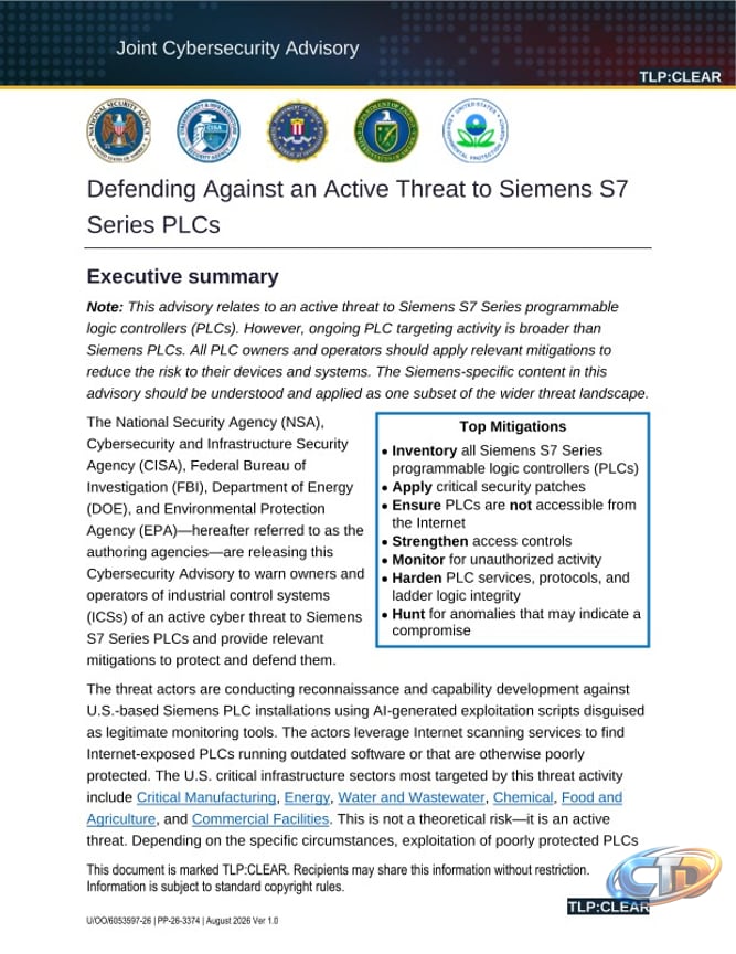Defending Against an Active Threat to Siemens S7 Series PLCs.pdf | FBI  Cyber Division