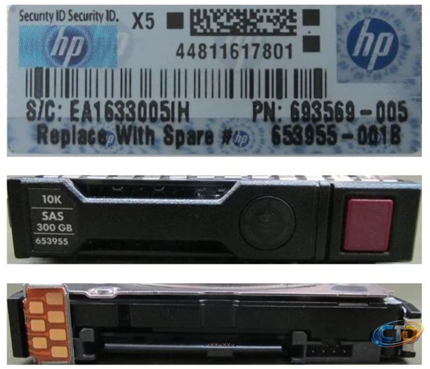 HPE 597609-001-SC 300GB 10kRPM 2.5in SAS-6G Enterprise G8 G9 HDD