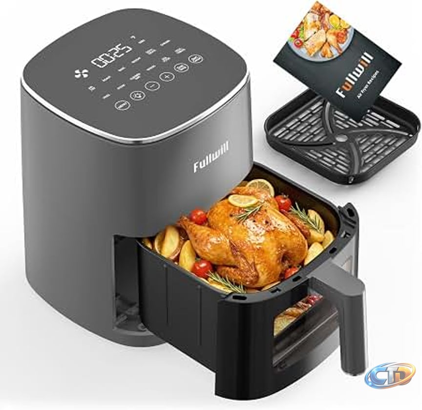 Amazon.com: Ninja Crispi Pro Glass Air Fryer, 6-in-1, Bone, AS101LG | Max  crisp, air fry, bake, roast, recrisp, dehydrate, 1800W, 450F max, 6Qt,  2.5Qt containers