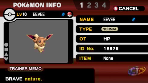 Evolving Eevee in Pokémon XD: Gale of Darkness on Switch 2