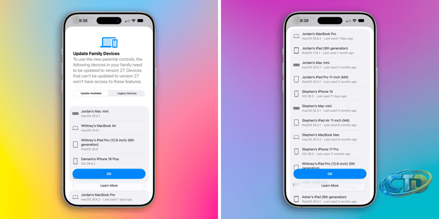 Stephen Robles on X: "I wanted to get the new Screen Time features quickly  so I could make a tutorial video, but it requires *all* devices signed in  to any iCloud Family