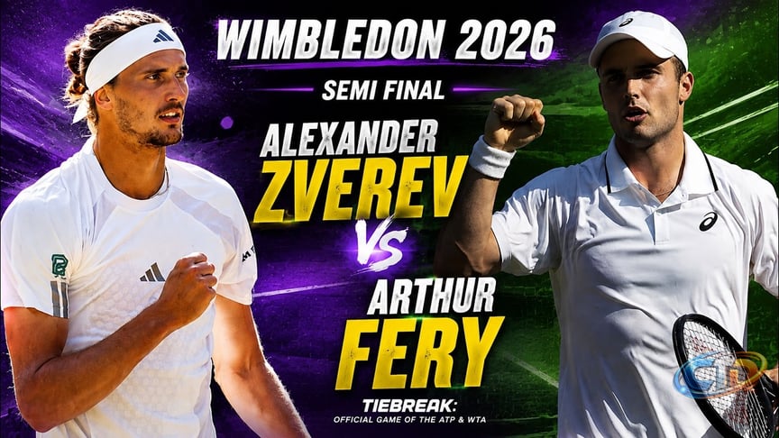 Live: Alexander Zverev Vs Arthur Fery - Wimbledon 2026 Preview - Semi Final  - Official game ATP