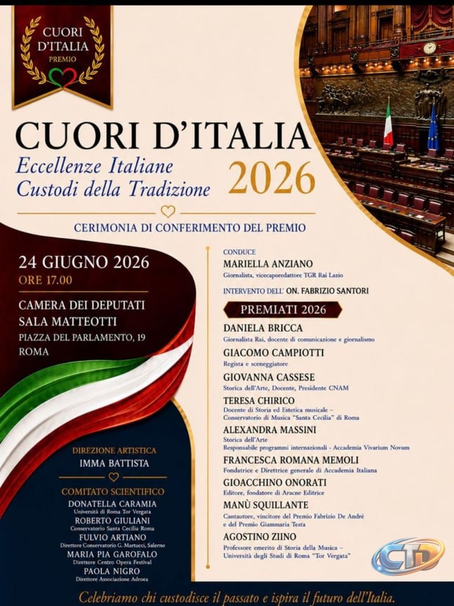 Among the greatest honours of my recent professional life was receiving the  award “Cuori d'Italia – Italian Excellence: Guardians of Tradition” at the  Italian Chamber of Deputies. Directed by Imma… | Alexandra