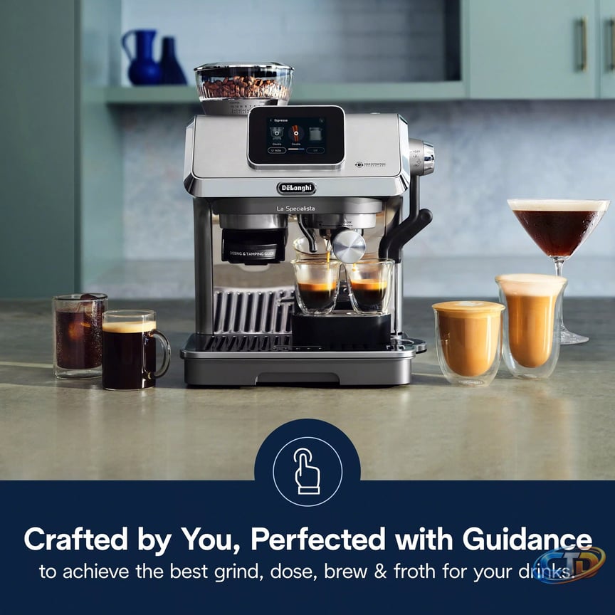 De'Longhi La Specialista Touch Espresso Machine with Cold Brew & Auto  LatteArt Technology