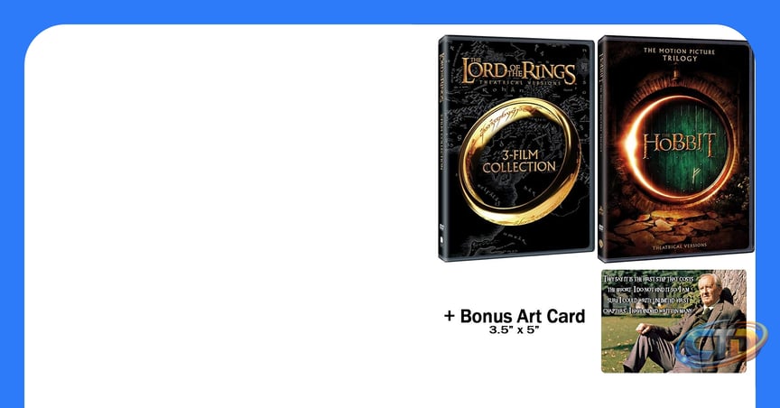 Amazon.com: The Lord of the Rings + The Hobbit: Complete J. R. R. Tolkien  Film Franchise Fanatic DVD Collection + Bonus Art Card : Movies & TV