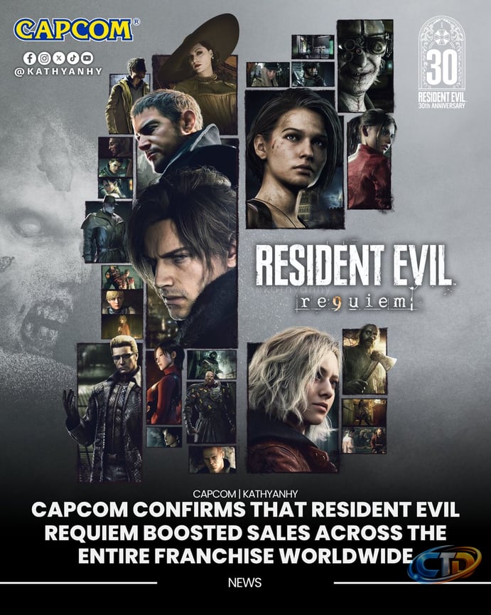 Capcom Confirms That Resident Evil Requiem Boosted Sales Across the Entire  Franchise Worldwide 📊 During the Q&A session following the announcement of  its first-quarter financial results for fiscal year 2026, Capcom revealed
