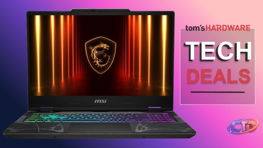 Jump into PC gaming for under a thousand dollars with a $350 saving on this  RTX 5060-powered laptop — the 15.6-inch MSI Cyborg 15 is just $949 at  Walmart | Tom's Hardware