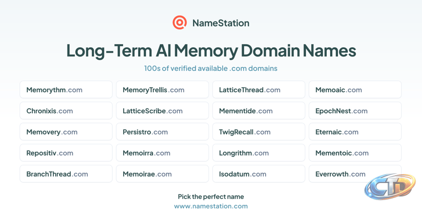 Long-Term AI Memory Domain Names - Available Domain Names | NameStation