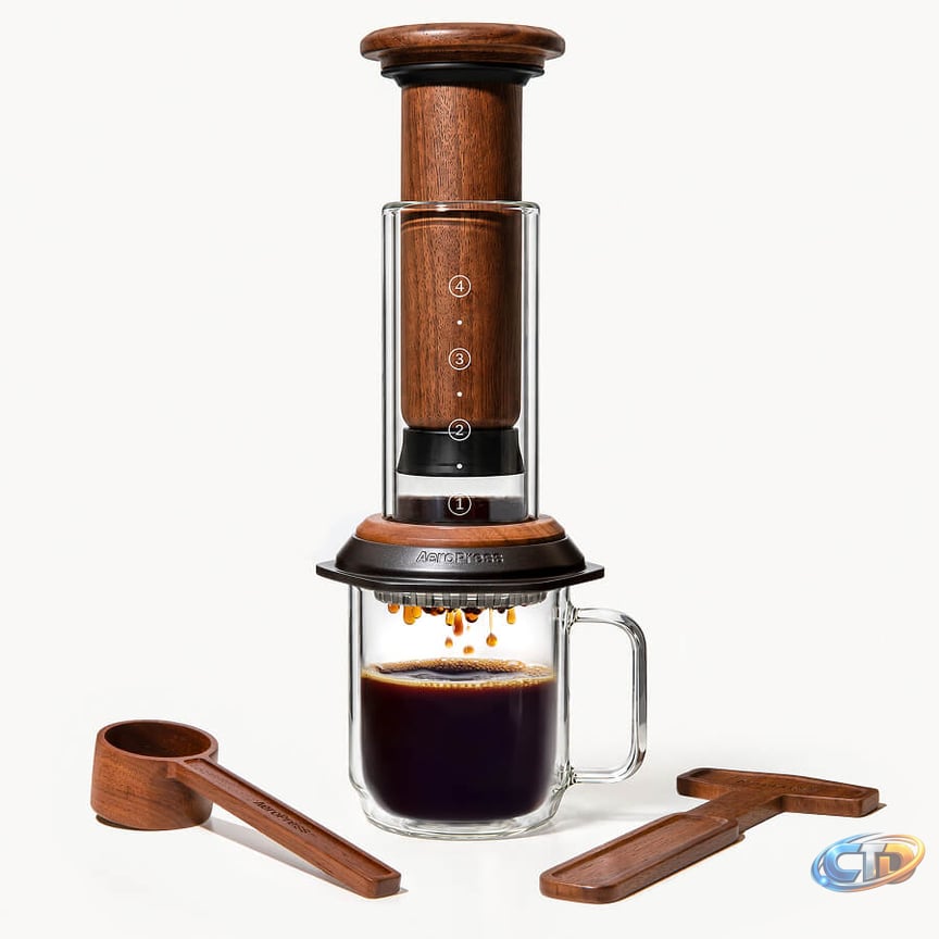 AeroPress Premium Walnut Coffee Maker | Glass, Metal & Walnut Coffee Maker