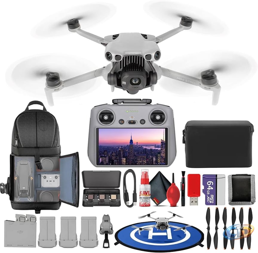 Amazon.com: DJI Mini 5 Pro Drone RC2 Fly More Combo Plus Lightweight Camera  Aerial UAV Bundle | Extended Flight Smart Tracking Portable Kit with 64GB  Card + Landing Pad + More : Toys & Games
